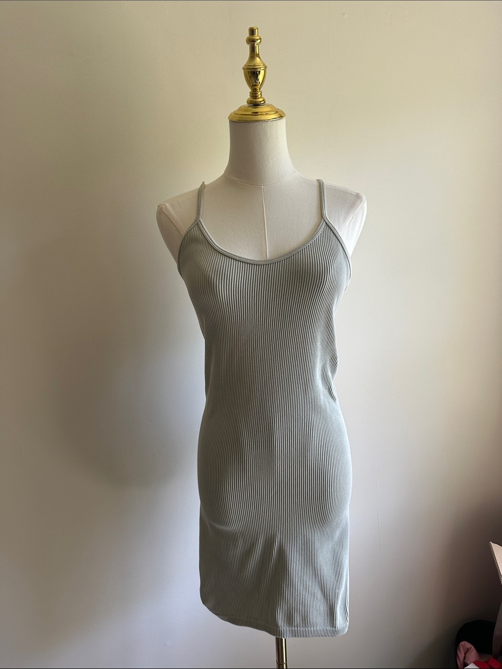 Forever 21 Cream Ribbed Spaghetti-Strap Cami